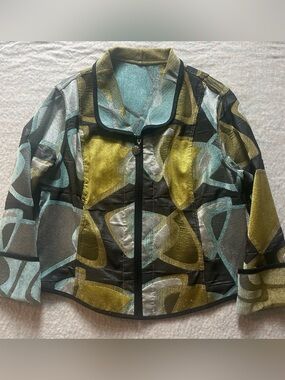 Trimdin Reversible Artisan Tapestry Jacket Size Large